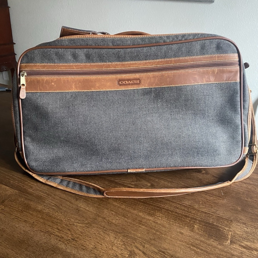 Rare Vintage Coach Travel Weave Weekender Duffle Bag No 1056-208